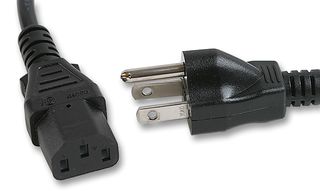 X-210705A - Mains Power Cord, Mains Plug, USA to IEC 60320 C13, 2 m, 10 A, 125 VAC, Black - VOLEX