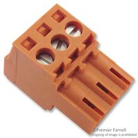 BL 3.5/3 - Pluggable Terminal Block, 3.5 mm, 3 Ways, 22AWG to 14AWG, 1.5 mm², Screw, 10 A - WEIDMULLER