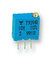 T93YA203KT20 - Trimpot, Multi Turn, Cermet, Top Adjust, 20 kohm, Through Hole, 23 Turns - VISHAY