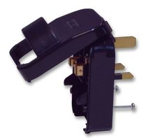 SCP3.BLACK.13A - European Schuko to UK Converter Plug, 13A, Black (Grounded Schuko Plugs) - POWERCONNECTIONS