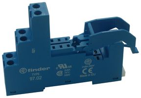 97.02SPA - Relay Socket, DIN Rail, Panel, Screw, 8 Pins, 8 A, 250 V, 97 Series - FINDER