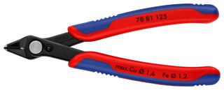 78 81 125 - Cutter, Electronics, 125 mm, Shear, 1.6 mm, 64 ° - KNIPEX