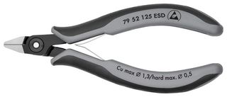 79 52 125 ESD - Cutter, Precision, Side, 125 mm, Flush, 1.3 mm, 64 ° - KNIPEX