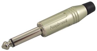 ACPM-GN - Phone Audio Connector, 2 Contacts, Plug, 6.35 mm, Cable Mount, Nickel Plated Contacts, Metal Body - AMPHENOL SINE/TUCHEL