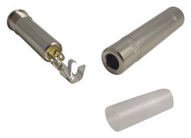 NYS2203P - Phone Audio Connector, 3 Contacts, Socket, 6.35 mm, Cable Mount, Tin Plated Contacts, Metal Body - NEUTRIK