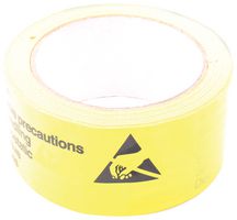 242210 - Packaging Tape, ESD Warning, PVC (Polyvinyl Chloride), Yellow, 50 mm x 66 m - DESCO EUROPE / VERMASON