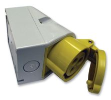 11302 - Pin & Sleeve Connector, 16 A, 110 V, Surface Mount, Outlet, 2P+E, Yellow - CEENORM