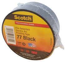 77 38MM - Electrical Insulation Tape, Polyester Film, Black, 38.1 mm x 6.1 m - 3M