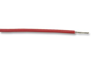 2854/1 RD005 - Wire, Solid, Hook Up, PTFE, Red, 24 AWG, 0.205 mm², 100 ft, 30.5 m - ALPHA WIRE