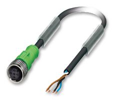 SAC-4P- 1,5-PUR/M12FS - Sensor Cable, PUR, M12 Receptacle, Free End, 4 Positions, 1.5 m, 4.9 ft - PHOENIX CONTACT