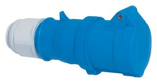 3138 - Pin & Sleeve Connector, 32 A, 240 V, Cable Mount, Socket, 2P+E, Blue - CEENORM