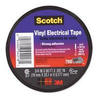 700 19MM - Electrical Insulation Tape, PVC (Polyvinyl Chloride), Black, 19 mm x 20 m - 3M