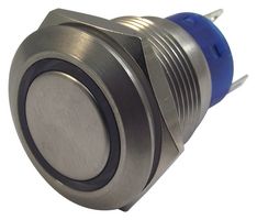 MPB19-A0F21R-612-JQ - Vandal Resistant Switch, 19.2 mm, DPST-NO, DPST-NC, Off-On, Flat, Natural - MULTICOMP PRO