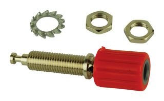 76-1674 - Binding Post, 36 A, 500 V, Nickel Plated Contacts, Panel Mount, Red - TENMA
