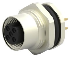 T4141412041-000 - Sensor Connector, M12, Female, 4 Positions, PCB Socket, Straight Panel Mount - TE CONNECTIVITY
