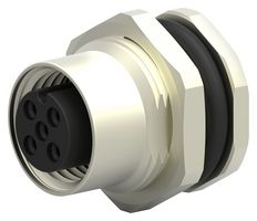 T4131012051-000 - Sensor Connector, M12, Female, 5 Positions, Solder Socket, Straight Panel Mount - TE CONNECTIVITY