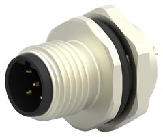 T4132412051-000 - Sensor Connector, M12, Male, 5 Positions, Solder Pin, Straight Panel Mount - TE CONNECTIVITY