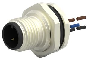 T4171010003-001 - Sensor Cable, A Coded, M12 Plug, Free End, 3 Positions, 200 mm, 7.87 " - TE CONNECTIVITY
