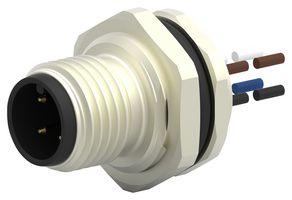 T4171010004-001 - Sensor Cable, A Coded, M12 Plug, Free End, 4 Positions, 200 mm, 7.87 " - TE CONNECTIVITY