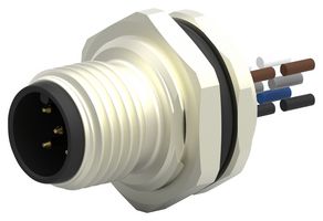 T4171010005-001 - Sensor Cable, A Coded, M12 Plug, Free End, 5 Positions, 200 mm, 7.87 " - TE CONNECTIVITY