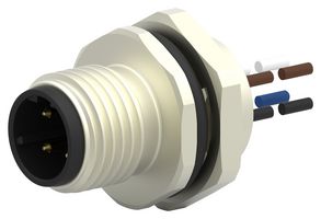 T4171210504-001 - Sensor Cable, D Coded, M12 Plug, Free End, 4 Positions, 200 mm, 7.87 " - TE CONNECTIVITY