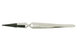 3XCF.SA - Tweezer, Component Positioning, Straight, Pointed, Stainless Steel, PA66 Tip, 130 mm - IDEAL-TEK