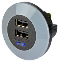 PVPRO-DFF - USB Charger Receptacle, 5VDC, PVPro, 3 A, 2 Ports, USB Type A - ALFATRONIX