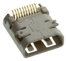 46765-0001 - HDMI Connector, 19 Contacts, Receptacle, PCB Mount, Surface Mount Right Angle - MOLEX
