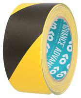 AT8H BLACK / YELLOW 33M X 50MM - Hazard Warning Tape, PVC (Polyvinyl Chloride), Black, Yellow, 50.8 mm x 33 m - ADVANCE TAPES