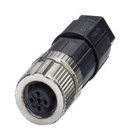 1424655 - Sensor Connector, M12 Push-In, M12, Female, 4 Positions, Push In Socket, Straight Cable Mount - PHOENIX CONTACT