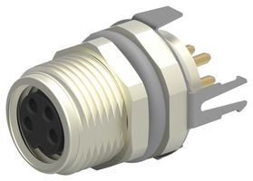 T4041037041-000 - Sensor Connector, M8, Female, 4 Positions, PCB Socket, Straight Panel Mount - TE CONNECTIVITY