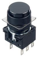 LB1B-M1T6B - Industrial Pushbutton Switch, LB, 16 mm, DPDT, Momentary, Round, Black - IDEC