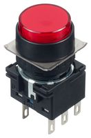 LB1B-M1T6LR - Industrial Pushbutton Switch, LB, 16 mm, DPDT, Momentary, Round, Red - IDEC