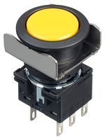 LB6B-M1T6Y - Industrial Pushbutton Switch, Flush Silhouette, LB, 18.2 mm, DPDT, Momentary, Round, Yellow - IDEC