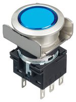 LB6MB-A1T6LS - Industrial Pushbutton Switch, Flush Silhouette, LB, 18.2 mm, DPDT, Maintained, Round, Blue - IDEC