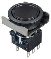 LBW6B-A1T6B - Industrial Pushbutton Switch, Flush Silhouette, LBW, 22 mm, DPDT, Maintained, Flush, Black - IDEC