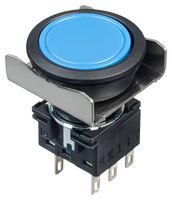 LBW6B-A1T6S - Industrial Pushbutton Switch, Flush Silhouette, LBW, 22 mm, DPDT, Maintained, Flush, Blue - IDEC