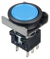 LBW6B-M1T6S - Industrial Pushbutton Switch, Flush Silhouette, LBW, 22 mm, DPDT, Momentary, Flush, Blue - IDEC