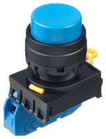 YW1B-A2E10S - Industrial Pushbutton Switch, YW, 22.3 mm, SPST-NO, Maintained, Round Raised, Blue - IDEC