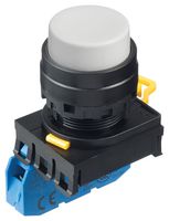 YW1B-A2E10W - Industrial Pushbutton Switch, YW, 22.3 mm, SPST-NO, Maintained, Round Raised, White - IDEC