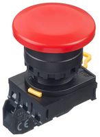 YW1B-A4E10R - Industrial Pushbutton Switch, YW, 22.3 mm, SPST-NO, Maintained, Mushroom, Red - IDEC