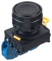 YW1B-M1E10B - Industrial Pushbutton Switch, YW, 22.3 mm, SPST-NO, Momentary, Flush, Black - IDEC