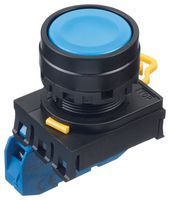 YW1B-M1E10S - Industrial Pushbutton Switch, YW, 22.3 mm, SPST-NO, Momentary, Flush, Blue - IDEC