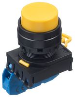 YW1B-M2E10Y - Industrial Pushbutton Switch, YW, 22.3 mm, SPST-NO, Momentary, Round Raised, Yellow - IDEC
