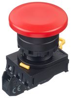 YW1B-M4E10R - Industrial Pushbutton Switch, YW, 22.3 mm, SPST-NO, Momentary, Mushroom, Red - IDEC