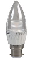 PEL00066 - LED Light Bulb, Candle, BC / B22 / B22d / BA22 / BA22d, Cool White, 4000 K, Not Dimmable, 250° - PRO ELEC