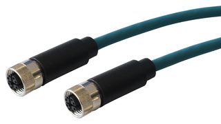 PXPTPU12FBF08XFB100PU - Sensor Cable, Cat6a, M12 Receptacle, M12 Receptacle, 8 Positions, 10 m, 33 ft - BULGIN LIMITED