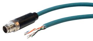 PXPTPU12FIM08XCL030PU - Sensor Cable, Cat6a, M12 Plug, Free End, 8 Positions, 3 m, 9.8 ft, Buccaneer M12 X Coding - BULGIN LIMITED