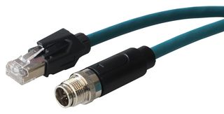 PXPTPU12FIM08XRJ010PU - Sensor Cable, Cat6a, M12 Plug, RJ45 Plug, 8 Positions, 1 m, 3.28 ft, Buccaneer M12 X Coding - BULGIN LIMITED
