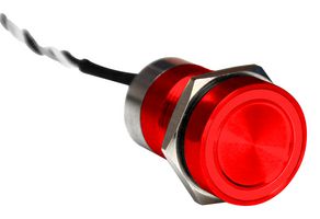 MC16MORRG - Vandal Resistant Switch, MC, 16.2 mm, SPST-NO, Off-(On), Flush, Red - BULGIN LIMITED